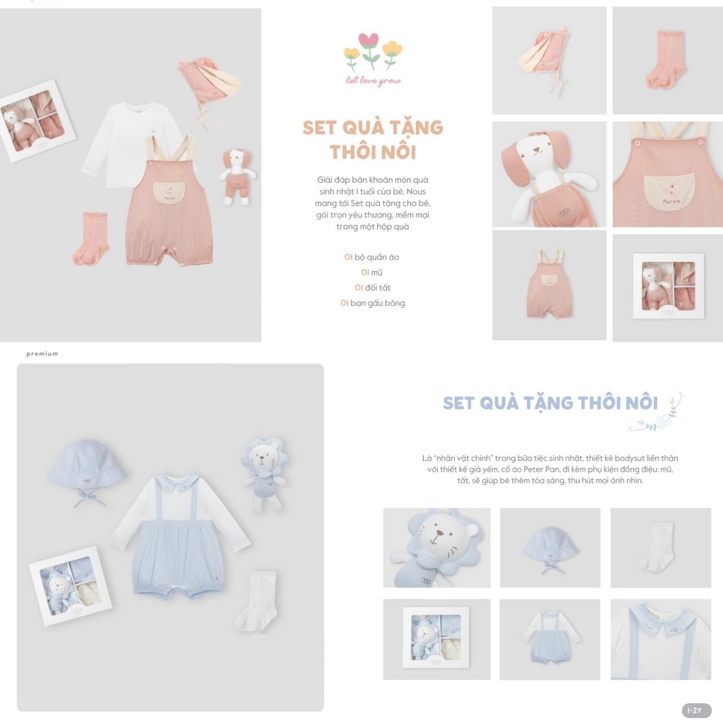 [Tặng kèm túi kraft] Set Quà tặng Nous chính hãng cho bé sơ sinh, đầy tháng- NOUS PREMIUM 🌺