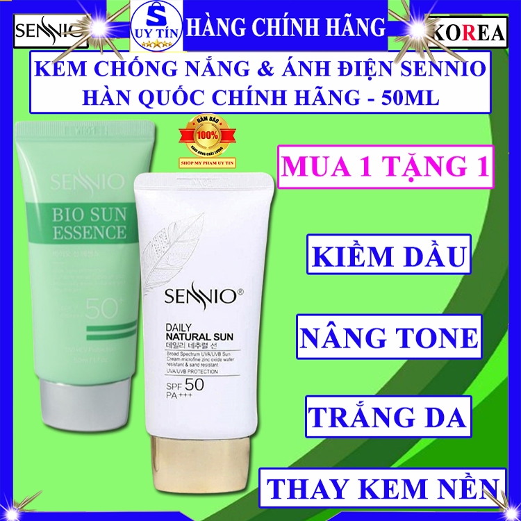 Kem chống nắng sennio hàn quốc kem chống nắng sennio chính hãng nắp vàng xanh lá kcn sennio nắp vàng