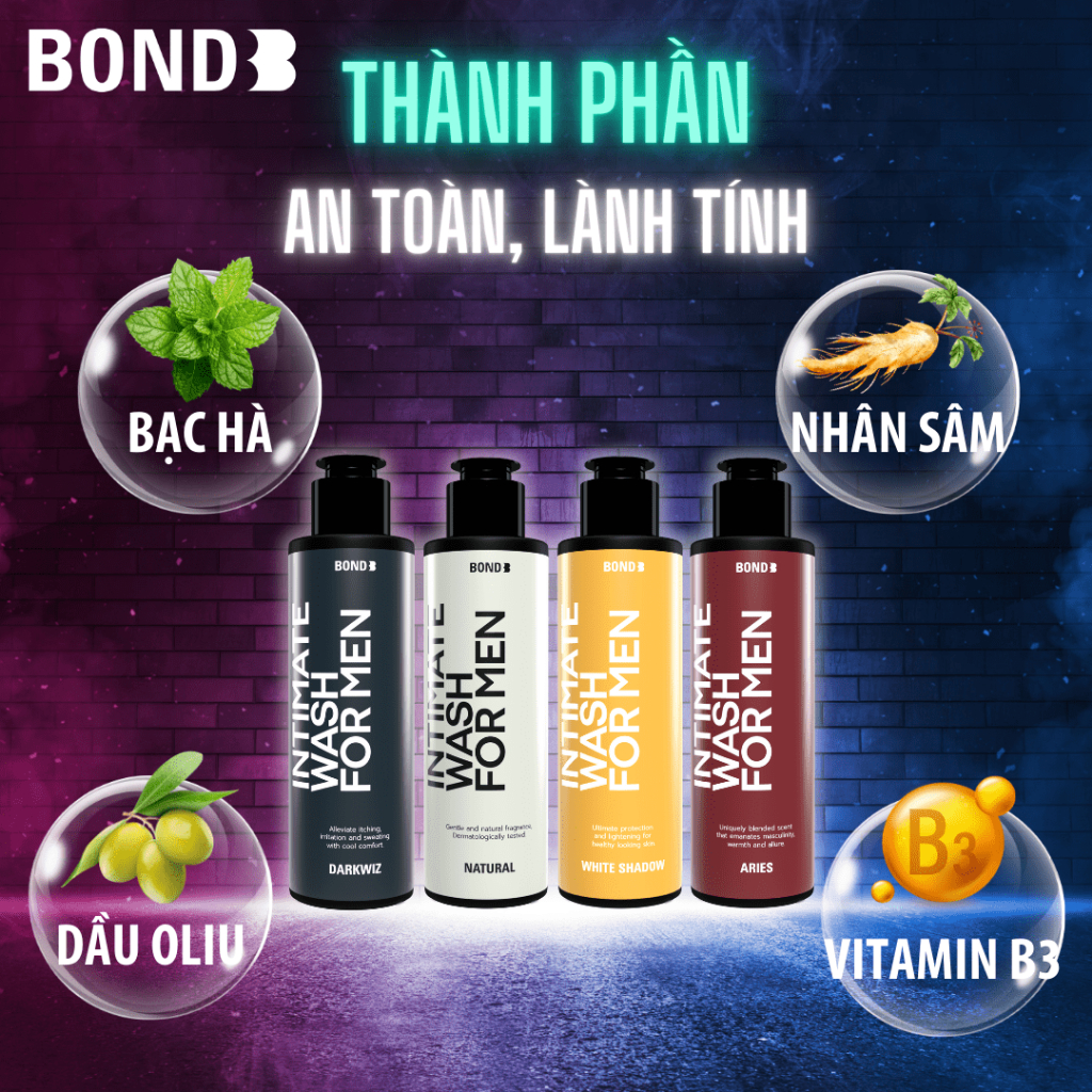 Dung dịch vệ sinh nam Bond Thái Lan cao cấp, sạch khuẩn, khử mùi, hương nước hoa cuốn hút (130ml)