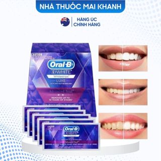 Miếng Dán Tẩy Trắng Răng Oral B 3D White Luxe Whitestrips  Hộp Nguyên 14 Miếng Bản Úc Chính Hãng.