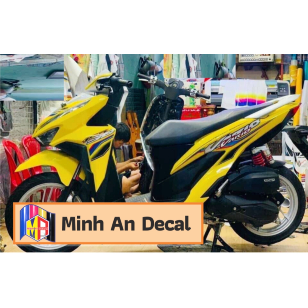 TEM VARIO 150 TEM CHỈ XE VÀNG PHỐI TEM ĐEN ĐỎ XANH DƯƠNG
