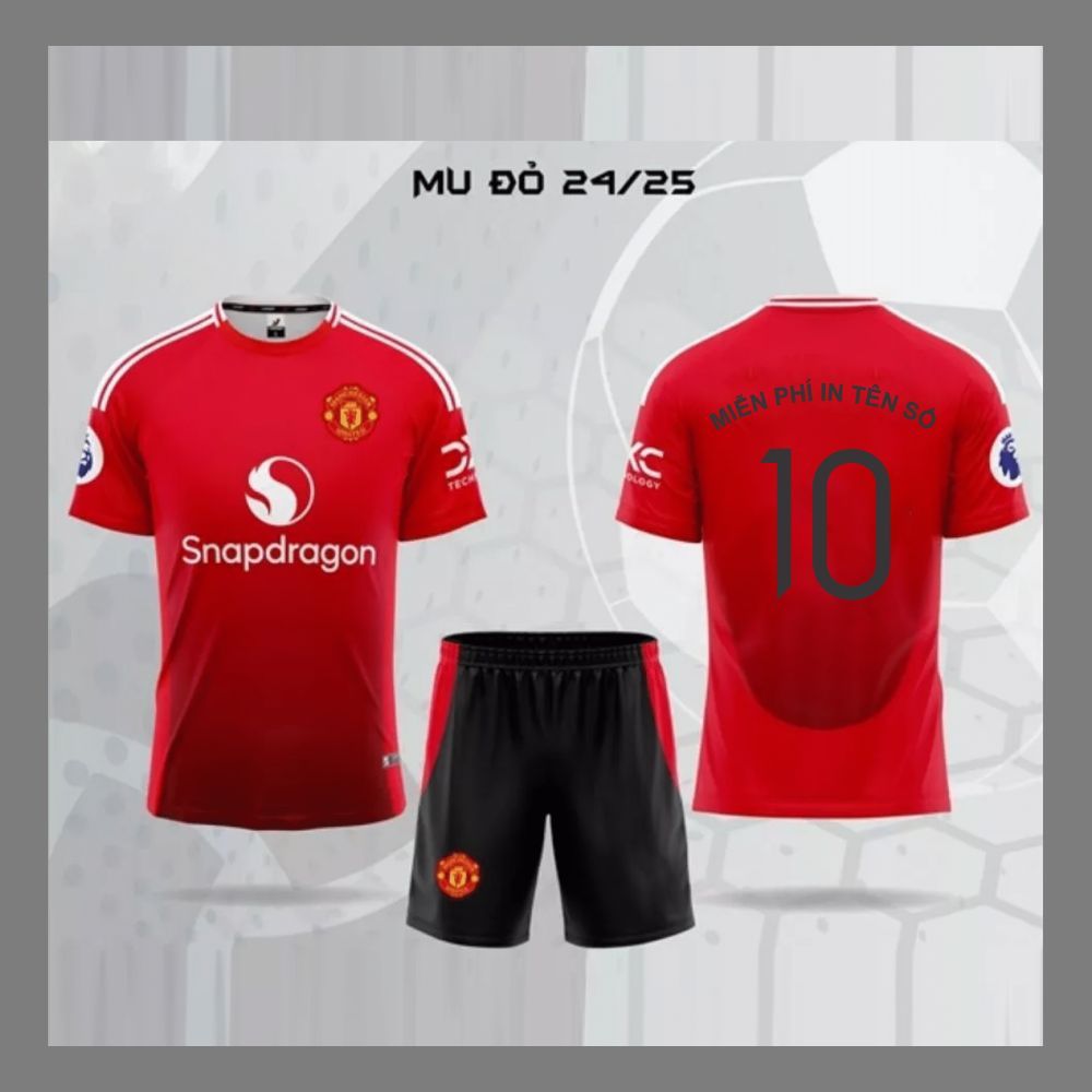 Đồ Bóng Đá Mu Trẻ Em, Đồ Đá Banh MU Trẻ em, Áo Bóng Đá CLB MU Trẻ Em (Miễn Phí In Tên Số)