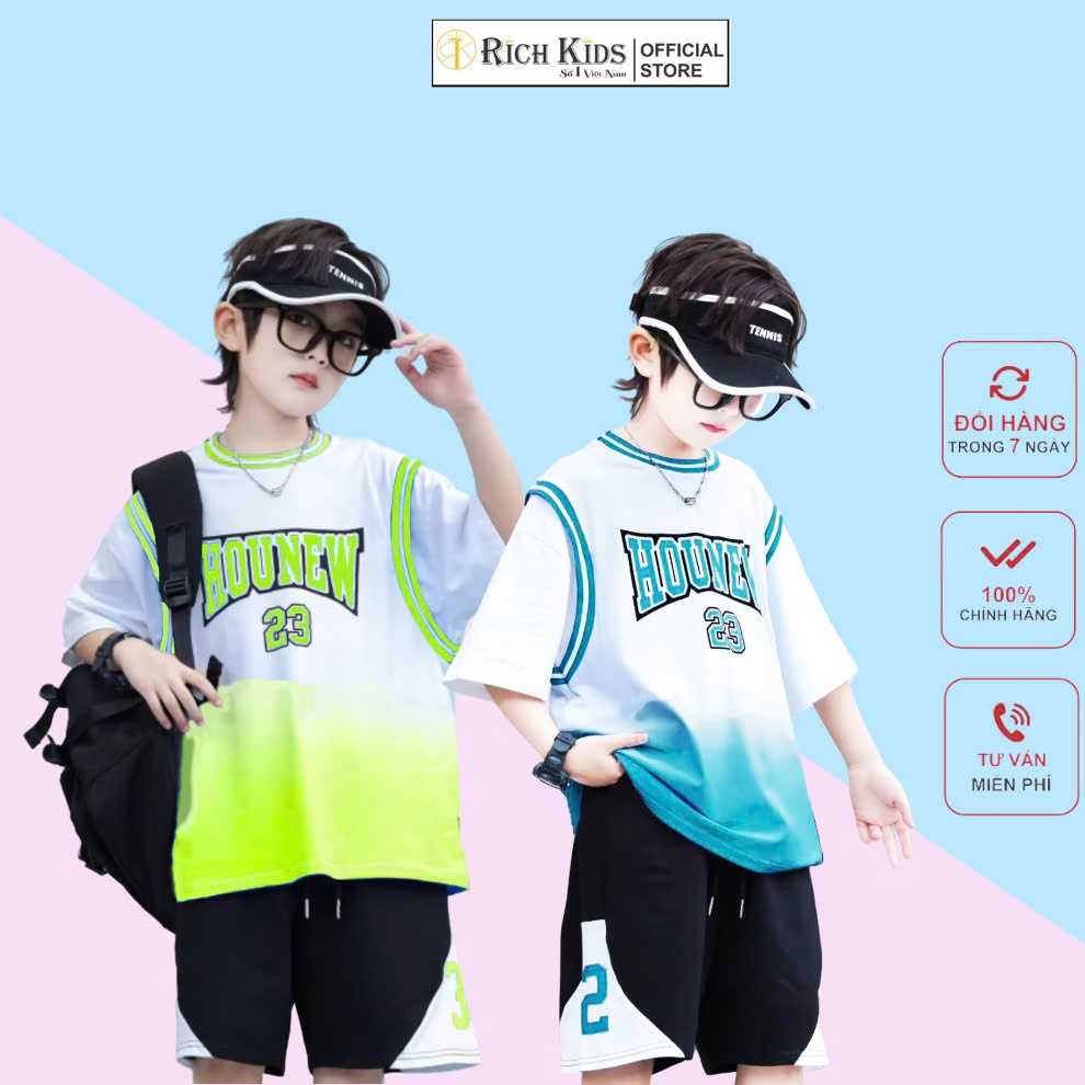 Bộ Quần Áo Bé Trai chất vải mềm mát cho bé trai 10 kg đến 45kg RICHKIDS
