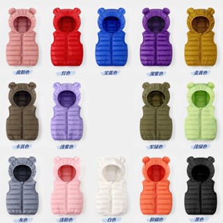 Mẫu Áo Phao Gile  Siêu Nhẹ_ Mũ Tai Gấu Cho Bé [Chuẩn Hàng QC Loại 1] NHIỀU MÀU
