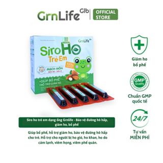 Siro ho trẻ em Grnlife - Hỗ trợ giảm ho, giúp bổ phế, tăng cường hệ miễn dịch (Hộp 20 ống)