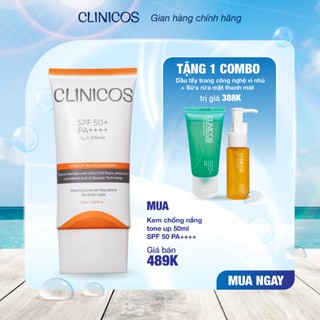   MUA 1 TẶNG 1  KEM CHỐNG NẮNG CLINICOS TRUTH SUNSCREEN SPF 50 PA++++ 50ML  TẶNG COMBO DẦU TẨY TRANG + GEL RỬA MẶT 50ML  