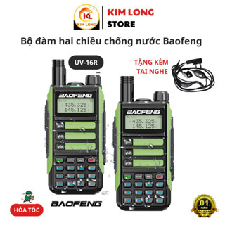  Bộ Đàm Hai Chiều Chống Thấm Nước IP68 2022 Baofeng UV-16R Pro phạm vi kết nối tối đa 10 km - BH 12 tháng 