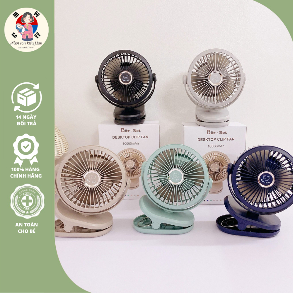 Quạt kẹp GF07 Và Barrot trao xe đẩy nôi cũi cho bé pin 10000mah Bảo hành 12 Tháng