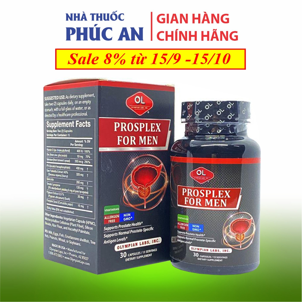 Viên uống hỗ trợ tiền liệt tuyến Prosplex For Men Olympian Labs 30 viên tăng sinh lý, giảm tiểu đêm