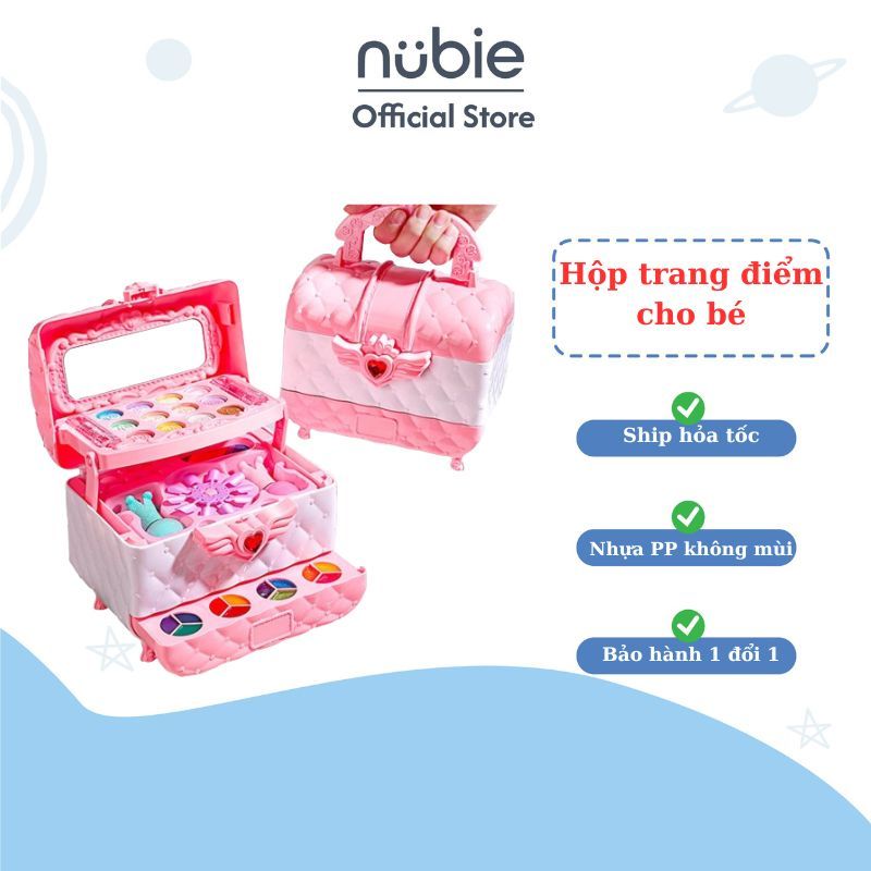 Nubie Hộp Trang Điểm Cho Bé Gái, Đồ Chơi Makeup Cao Cấp, Dễ Làm Sạch, An Toàn Cho Bé-Quà Tặng Cho Bé