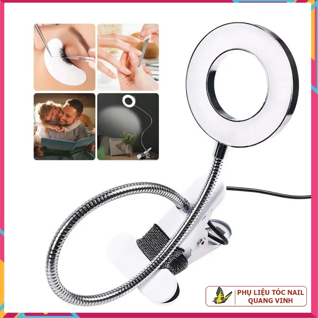 Đèn kẹp bàn nối mi làm nail (tặng 1 củ nguồn cắm 5V)