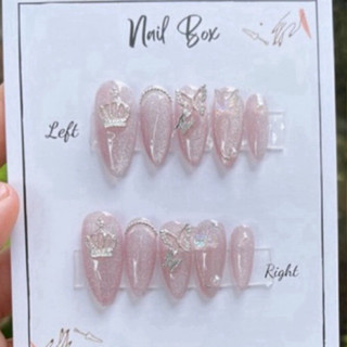 nail thiết kế thạch hồng mắt mèo kim cương