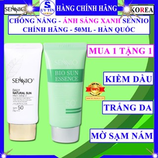 Kem chống nắng kiềm dầu nâng tone tốt thay kem nền tốt chính hãng Sennio hàn quốc KCN cho da dầu mụn nhờn khô nhạy cảm