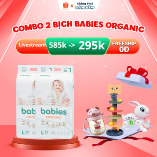  Tã Bỉm Babies Organic cho bé size NB76/S66/M56/XL46/XXL40/XXX38, chống hăm, thấm hút 1200ml