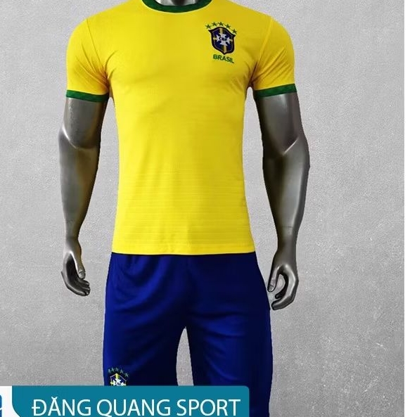 Bộ quần áo đá bóng BRAZILL thun lạnh mẫu mới - quần áo đá banh Brasil
