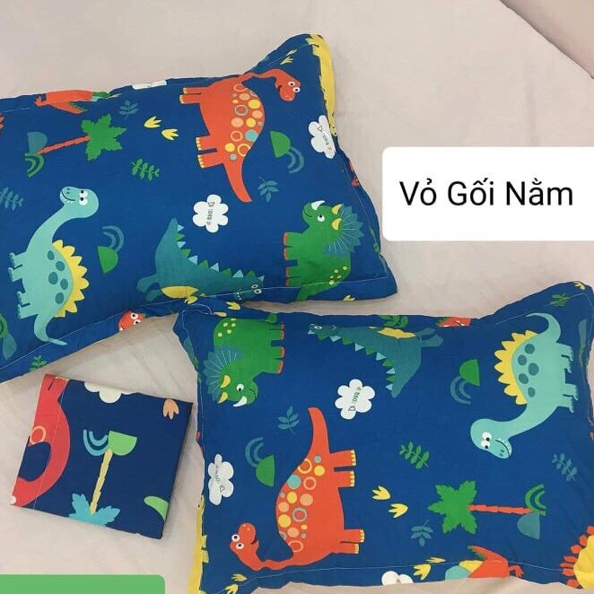 (XẢ HÀNG) Áo gối nằm, vỏ gối đầu poly cotton mẫu Khủng long xanh bao bọc gối nằm nhiều mẫu mới