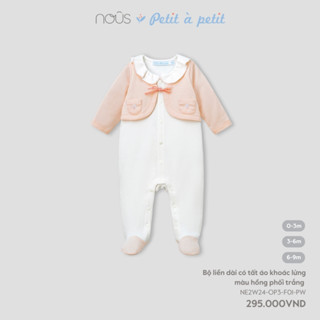 Nous Baby Bộ liền thân cho bé trai, gái bodysuit dài tay có tất phối chi tiết áo ngoài BST T9