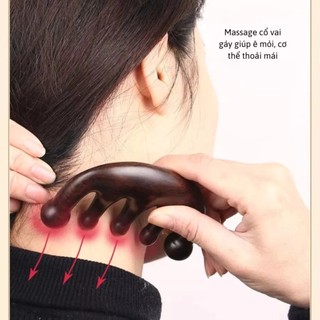 Lược Gỗ Đàn Hương LIGHBULB, Lược Massage Năm Cánh Chống Tĩnh Điện Gỗ Đàn Hương Da Đầu Cơ Thể Kinh Tuyến Lưu Thông Máu