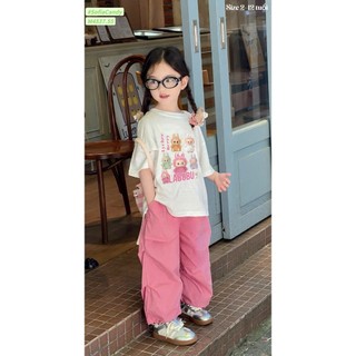 Set/ Bộ áo thun Labubu + quần dài Hồng BG