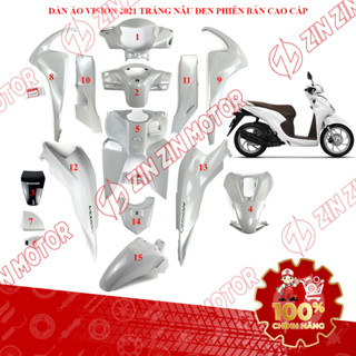  Dàn Áo Vision 2021 Trắng Nâu Đen Phiên Bản Cao Cấp Chính Hãng - ZZM 