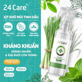 Xịt khử mùi thơm phòng Sát Khuẩn 24care 50ml - kháng khuẩn, khử mùi hôi, đuổi muỗi, côn trùng