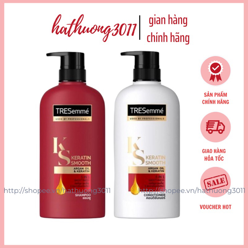 Combo 2 Chai Gội+Xả Tresemme Keratin Smoonth 5in1 Thái Lan
