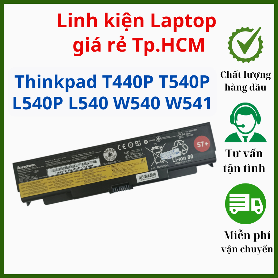 Pin Laptop Lenovo Thinkpad T440P T540P L540 L540P W540 W541 57Wh - Pin Lenovo New - ZIN