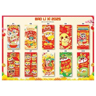 combo 300 bao lì xì 2025 giáp thìn (ngẫu nhiên)
