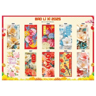 combo 300 bao lì xì 2025 giáp thìn (ngẫu nhiên)