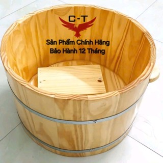 Chậu ngâm mông⚡TẶNG GHẾ NGỒICỠ LỚNChậu ngâm mông cao 30cm bồn ngâm phụ khoa gỗ Thông Mỹ cao cấp bảo hành 12 tháng