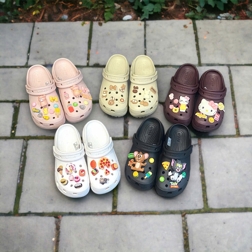 CCH - Dép Classic Sandal Crush Clog nữ đế cao 5cm tặng 10 Jib NGẪU NHIÊN - COSROC