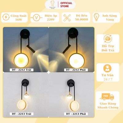 Đèn Tường Energy Green Lighting DT-2212,DT-2213 - Decor Trang Trí Phòng Khách - Phòng Ngủ , Mẫu Hiện Đại
