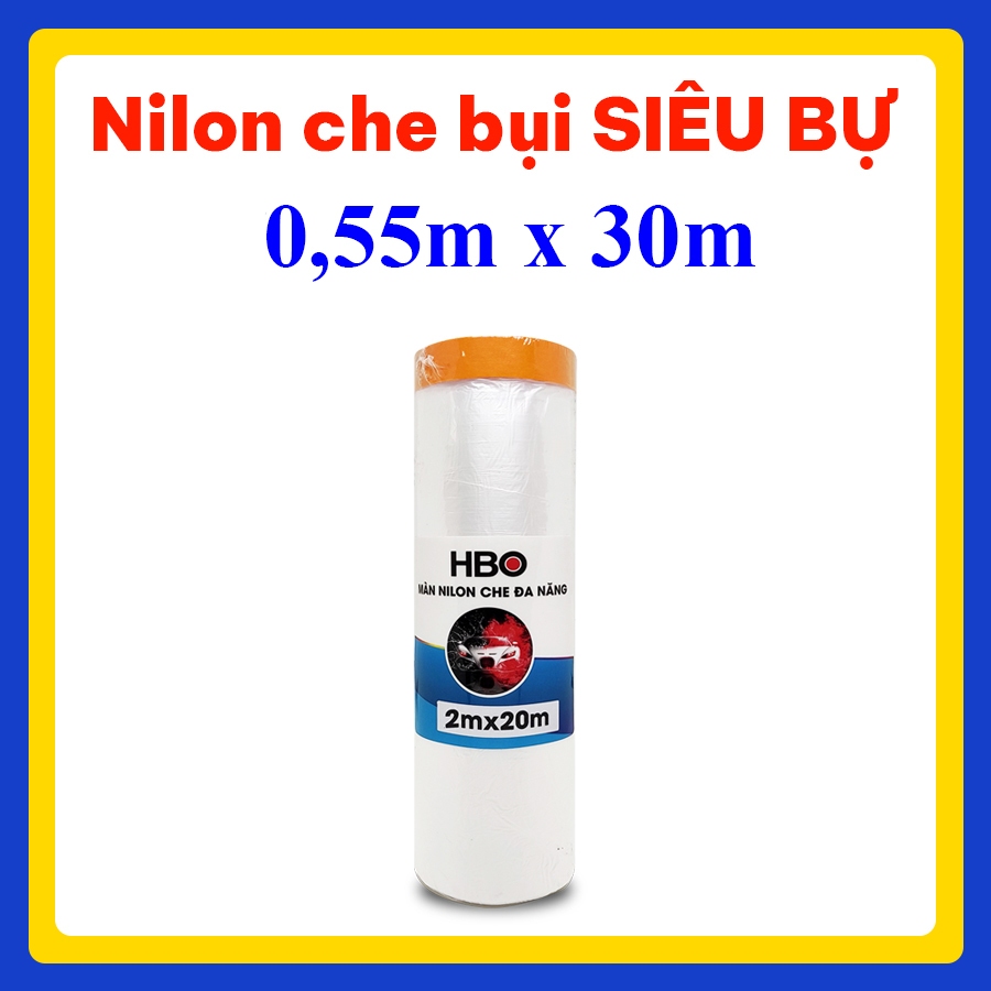 Nilon che bụi, băng keo nilon che sơn, màng nilon che nội thất 0.55mx30m