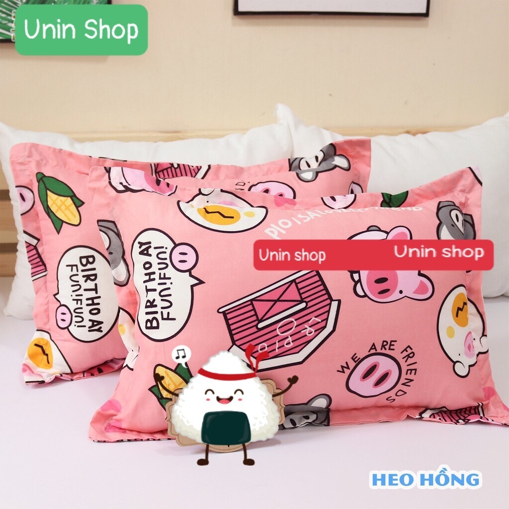 (XẢ HÀNG) Áo gối nằm, vỏ gối đầu poly cotton mẫu Heo Hồng bao bọc gối nằm nhiều mẫu mới