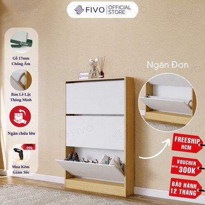 [Freeship HCM] Tủ Giày Gỗ Cánh Lật Thông Minh FIVO FS55 Gỗ Chống Ẩm, Tiết Kiệm Không Gian, Dễ Dàng Lắp Đặt