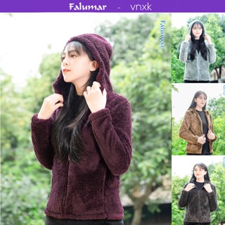 Áo lông cừu nữ FALUMAR, áo khoác nữ thời trang thu đông chất dày dặn mềm, nhẹ, giữ ấm tốt, Local Brand Chính Hãng