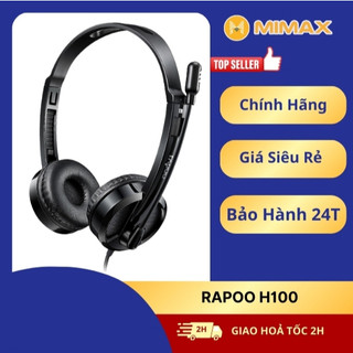 Tai nghe có dây chụp tai on-ear rapoo h100 wired stereo | bảo hành 12 tháng | chính hãng | mimax store