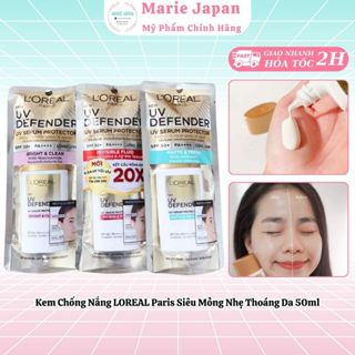  Kem Chống Nắng LOREAL Paris X20 Mỏng Nhẹ Thoáng Da UV Defender Serum Invisible Fluid SPF50+ 50ml 