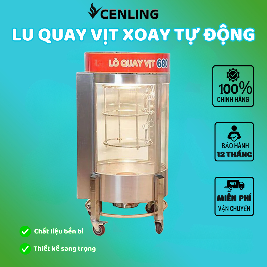 Lu Quay Vịt, Heo, Các Loại Thịt Mặt Kính Đa Năng Cỡ Lớn Xoay Tự Động