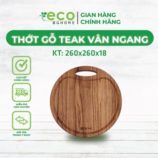 Thớt gỗ sạch Eco Thương Hiệu BG HOME, Hình Circle cắt, thái, trang trí decor