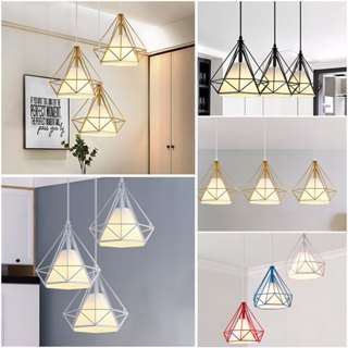 Đèn thả, đèn thả trang trí kim cương các màu cỡ 250mmm DT 527 + Kèm bóng 9W - 3 chế độ màu (FULL cả bộ đế, dây, chao)