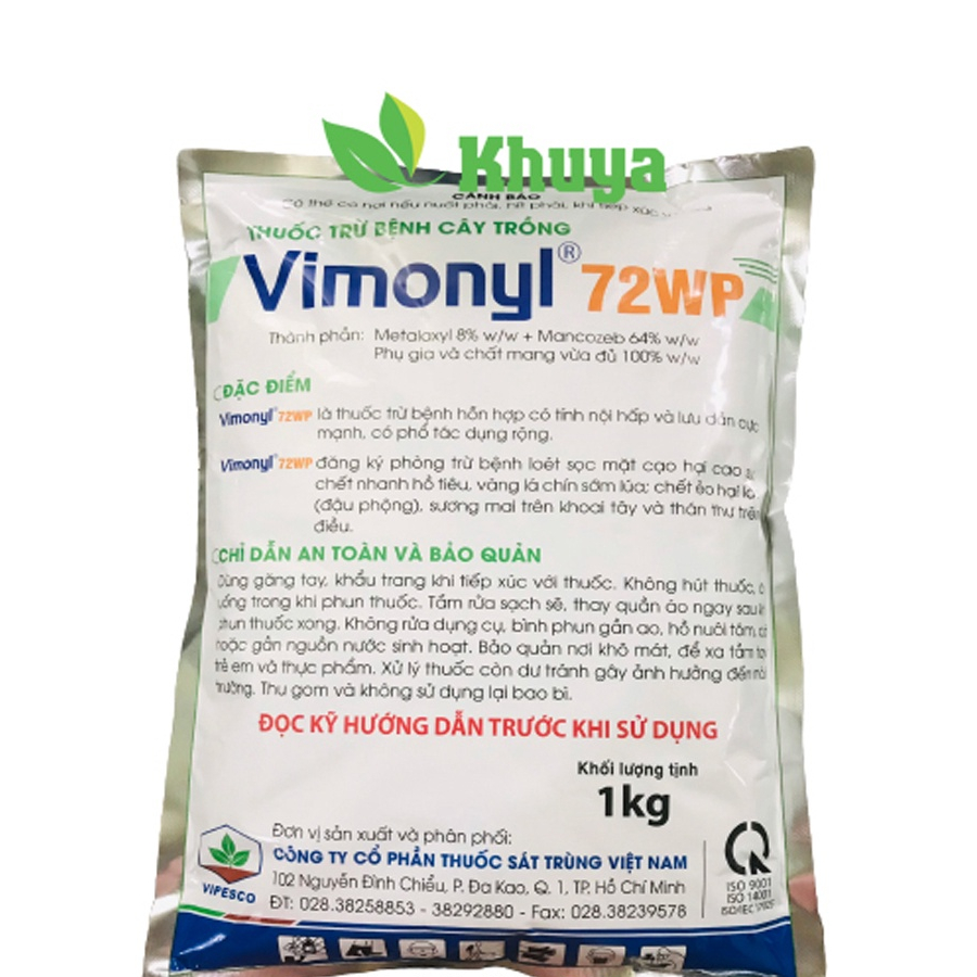Thuốc Trừ Bệnh Vimonyl 72WP gói 1kg Metalaxyl và Mancozeb