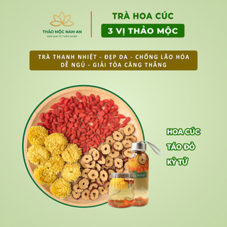 Trà Hoa Cúc 3 Vị Thảo Mộc (Gói Lẻ) Thanh Nhiệt, Đẹp Da, Chống Lão Hóa, Dễ Ngủ, Giải Tỏa Căng Thẳng