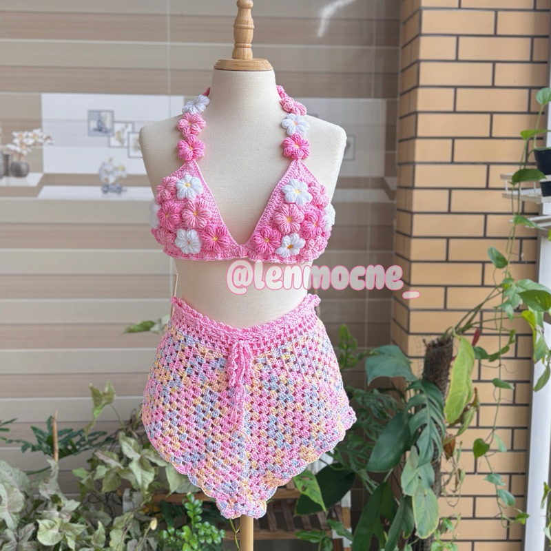 Set bikini xanh biển hot trend 2024