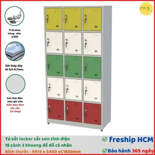 [FREESHIPHCM] Tủ sắt locker 15 ngăn kiểu TS985-3K