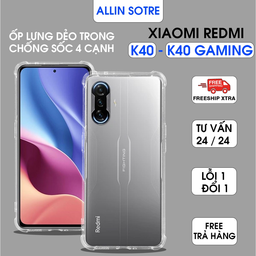 Ốp lưng điện thoại Xiaomi Redmi K40 - K40 Pro - K40 Gaming dẻo trong chống sốc 4 cạnh bảo vệ camera