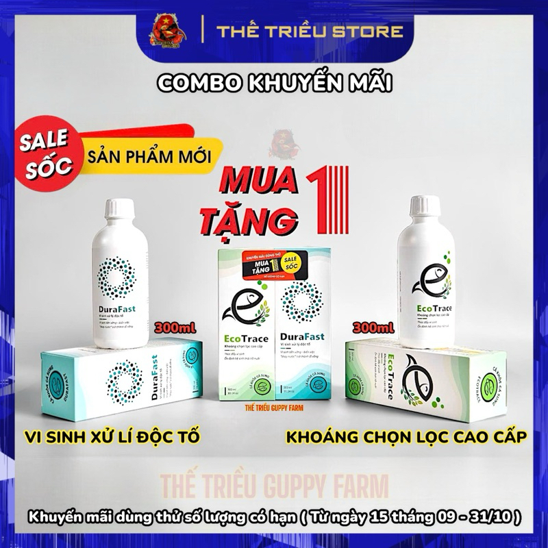 [MUA 1 TẶNG 1] Combo vi sinh làm trong nước DuraFast & EcoTrace Khoáng cao cấp xử lý độc tố cho hồ c