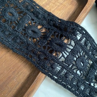 Ren cotton, phụ kiện may vá,màu đen và trắng  ,size 6cm (dây 6 mét)