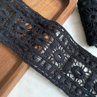 Ren cotton, phụ kiện may vá,màu đen và trắng  ,size 6cm (dây 6 mét)