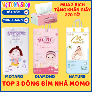 [Tặng khănGIẤY lụa]COMBO 2 BỊCH Tã Bỉm Dán/Quần Xuất Nhật MomoTARO/Momo DIAMOND/Momo NATURE (Đủ Size)